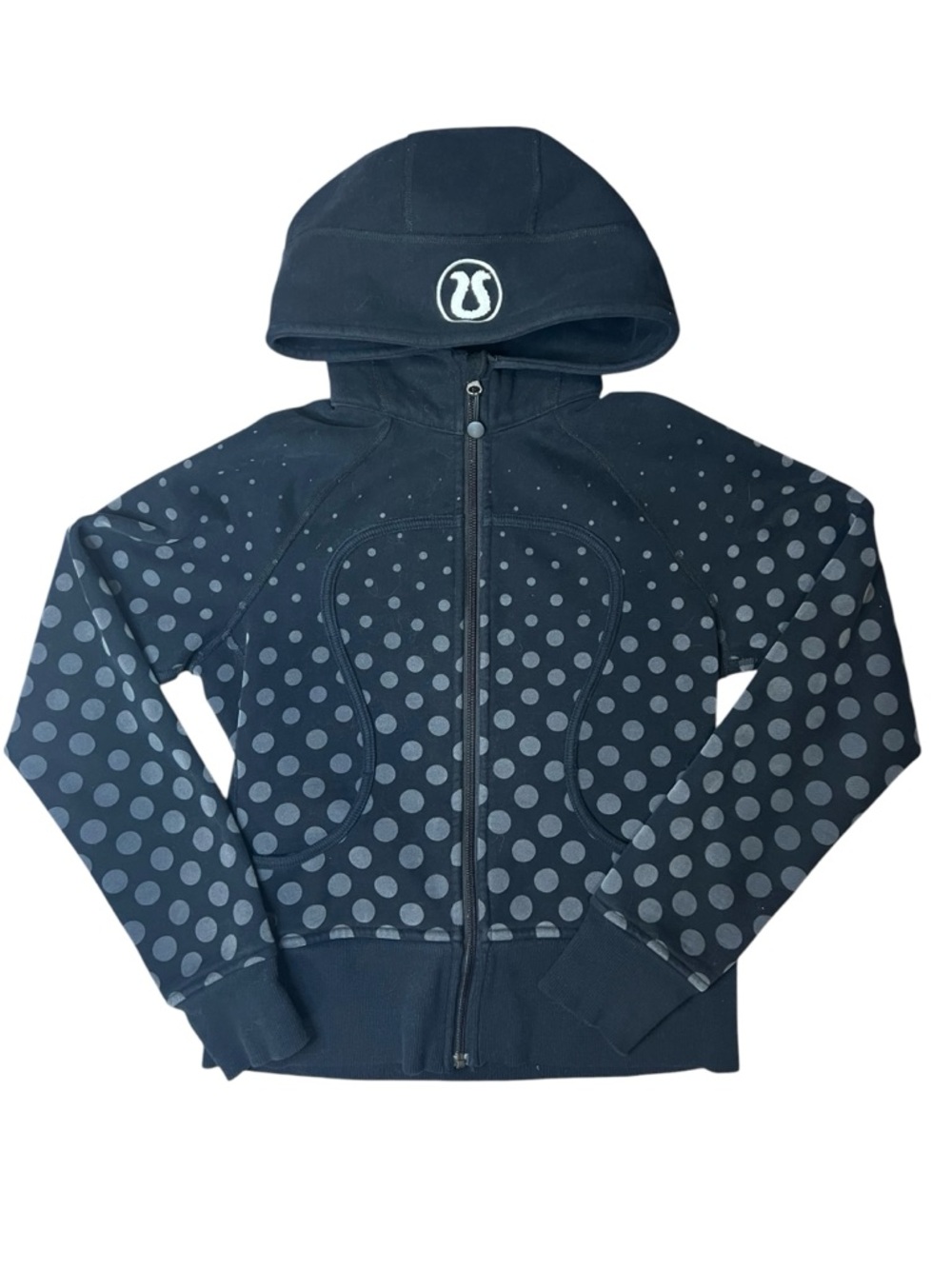 Lululemon Scuba Hoodie Stretch Fleece Ghost Dot Black Slate Size 6